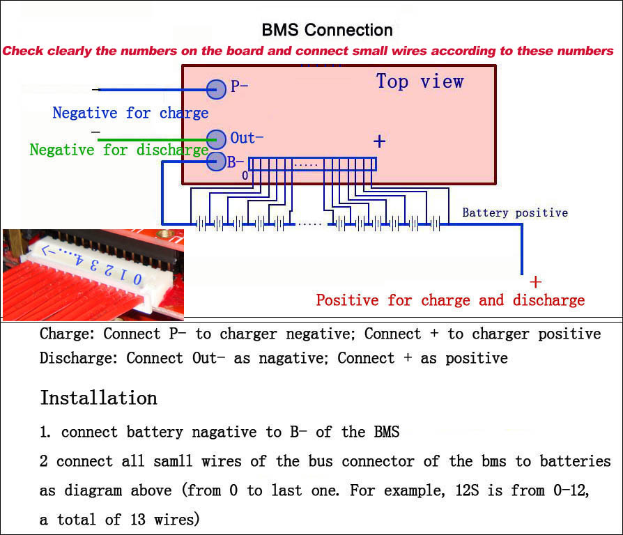 Bms 13s 48v с балансиром схема подключения