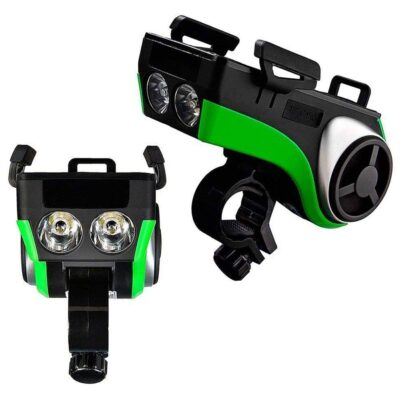 Gocomma 5v1 Držiak na mobil s bluetooth reproduktorom a predným svetlom na bicykel