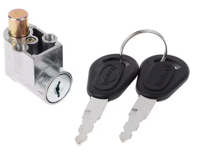 Bezpečnostný kovový zámok na batériu s 2 kľúčmi zapaľovania pre motocykel, elektrický skúter