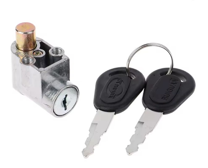 Bezpečnostný kovový zámok na batériu s 2 kľúčmi zapaľovania pre motocykel, elektrický skúter – Obrázok 3